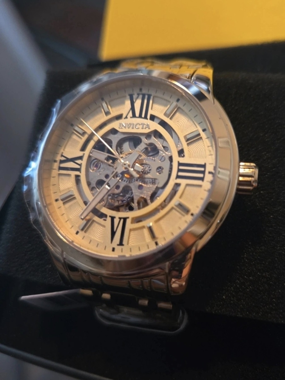 Invicta Gold Skeleton Dial Men's Watch